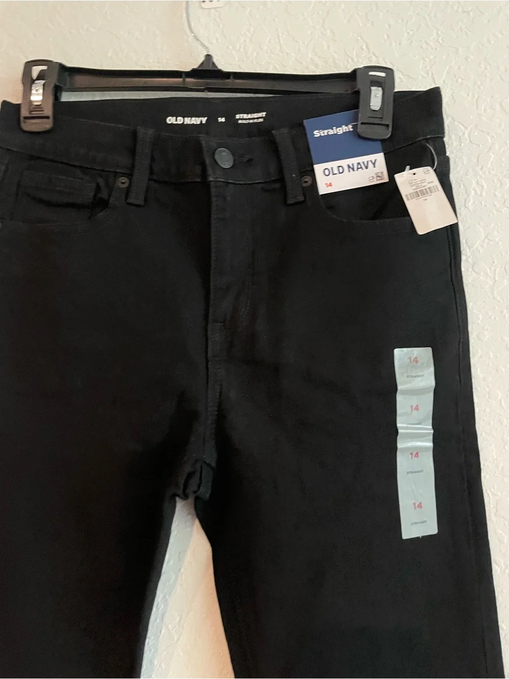 New Old Navy kids Black Straight Built-In Flex Jeans - Size 14 (NWT)